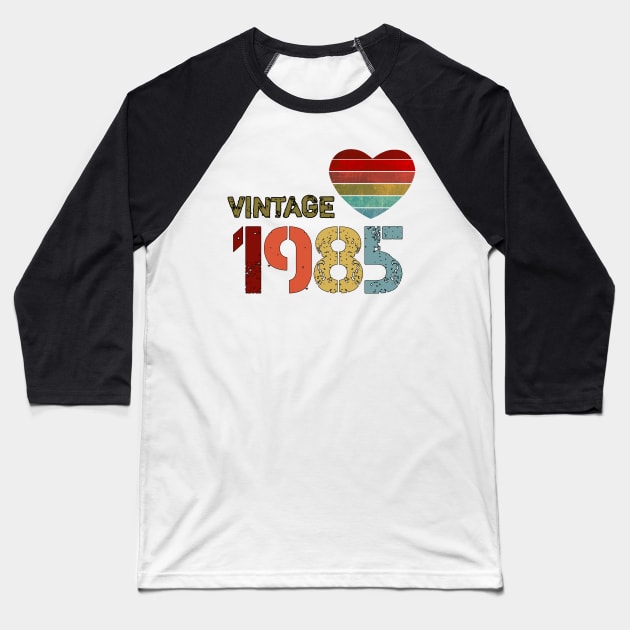 35th Birthday Gift T-Shirt - Retro Birthday - Vintage 1985 Baseball T-Shirt by Mima_SY